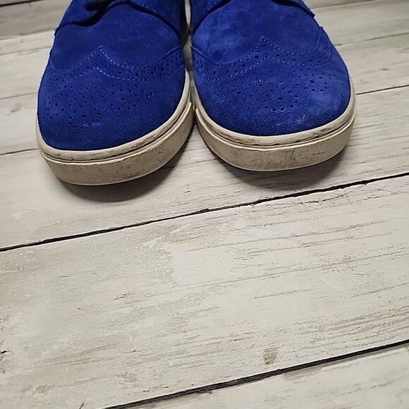 Diesel Prime Time Suede Wingtip Brogue Derby Dress Men’s Blue Shoes Size 10 - Picture 5 of 15